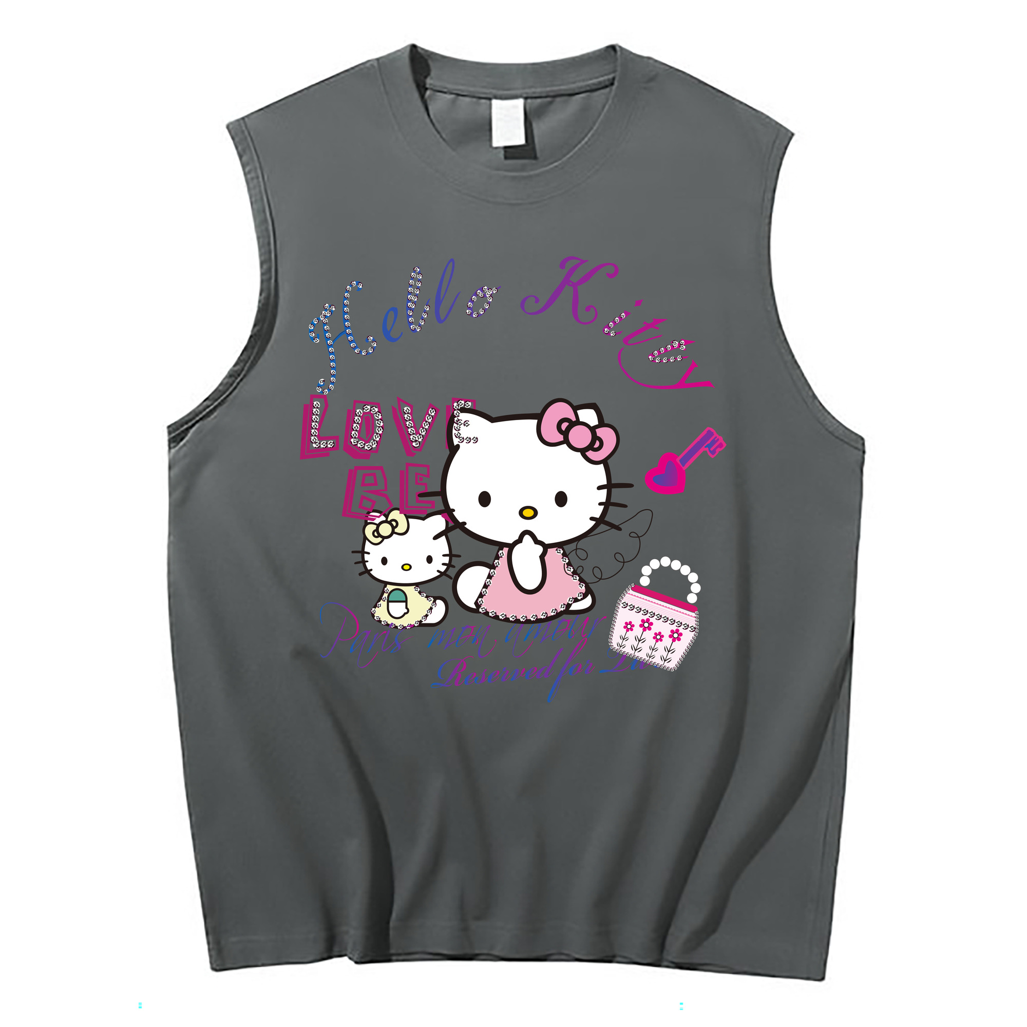 （画像用） Hello Kitty ハローキティ コットン100％タンクトップ（フロントプリント）